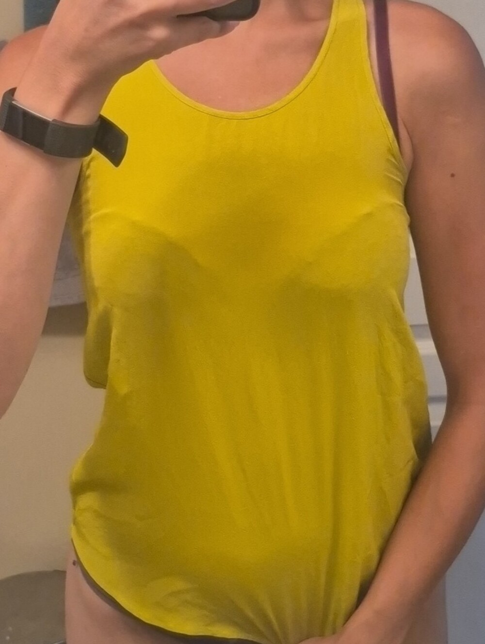 Club Monaco Yellow Scoop Neck Tank
